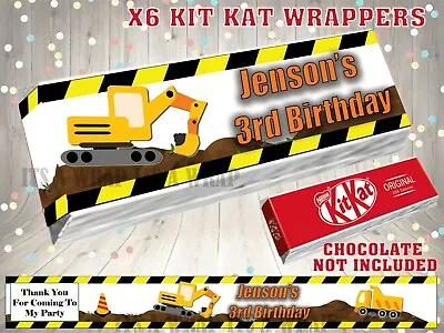 £1.25 • Buy PERSONALISED Building Site Kit Kat KitKat Label / Wrapper Party Bag Filler