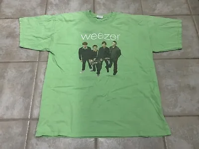 VINTAGE Weezer Green Album Shirt 2001 XL RARE Y2K Retro Rock 2000s Punk Pixies • $89.95