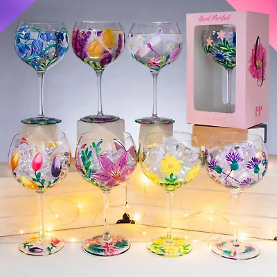 Lynsey Johnstone Hand Painted Copa Gin & Tonic Glasses Cocktail Balloon Glass • £13.50