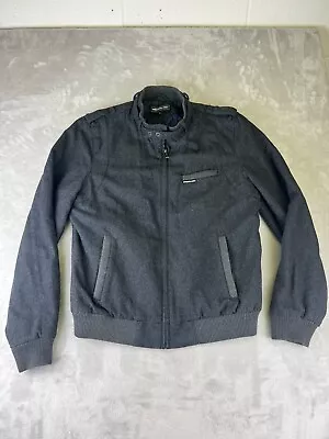 Vintage Members Only Harrington Bomber Jacket Gray Wool Men's Size Medium Lined • $28.99
