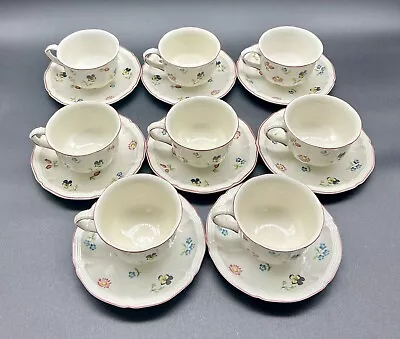 Set Of 8 Villeroy & Boch Petite Fleur Porcelain Tea Coffee Cup & Saucer • $59.99