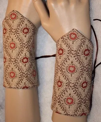 Renaissance Or Steampunk Short Lace Up Cuffs Choice Of 2 Fabrics • $9.99