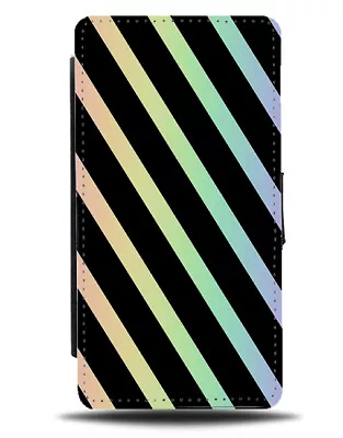 £13.99 • Buy Black And Rainbow Stripe Pattern Flip Cover Wallet Phone Case Stripes Lines I900