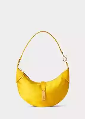 NWT $498 POLO RALPH LAUREN WOMEN'S BAG Polo ID Satin Mini Shoulder Bag YELLOW • $165