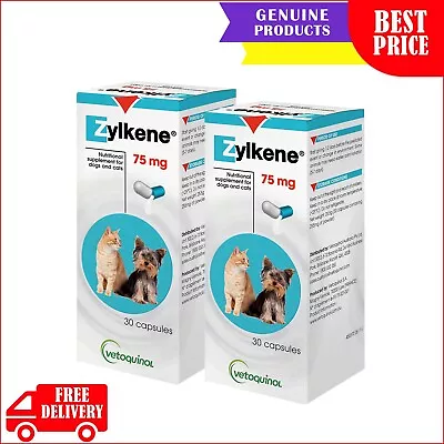 Zylkene Nutritional Supplement For Dogs & Cats Up To 10 Kg 60 Capsules 75 Mg • $87.96