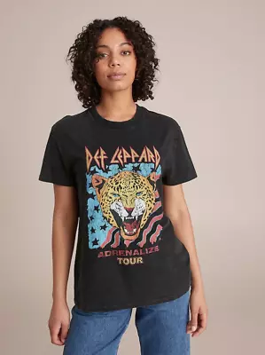 Def Leppard Adrenalize Tour Licensed Tee Size 10 Washed Black Dual Print • $29.99