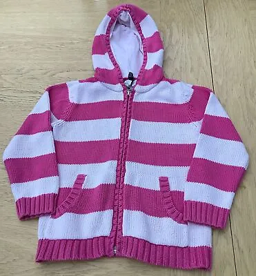 GAP - Baby Gap - Pink Stripe Zip Up Hoodie - Age 4 Years - VGC • £2.99