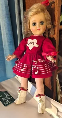 Vintage 1952 Ideal Mary Hartline P-91 Doll 16” Original Red Dress Boots • $69.99