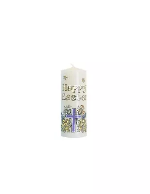 Alison Gardiner Easter Cross And Flowers Pillar Candle (non-fragranced)  • £11.85