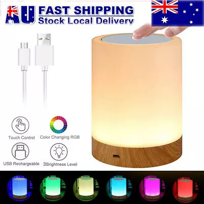 Touch Control LED Bedside Lamp Night Light Table Desk USB Dimmable Rechargeable • $22.79