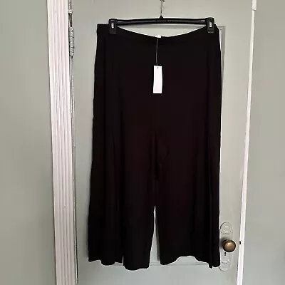 SALE!!! Joan Vass 2X Culottes Black Cotton New! • $25