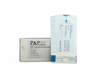 Sterilization Pouches Self-Sealing Bags With Indicators By P&P Medical Surgical • $139.89