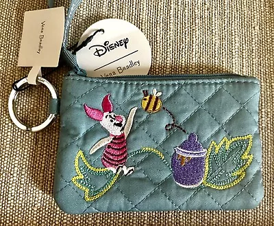 Vera Bradley Disney Winnie The Pooh Piglet Blue Zip ID Case Key Ring NWT • $28.15