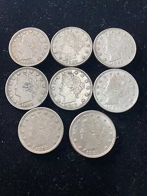 Lot Of 8 1883 Liberty V 5c No  Cents  Nickels High Grade Bettercoins • $0.99