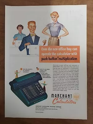 Marchant Calculating Machines Push Button Multiplication 1950 Vintage Print Ad • $7.99