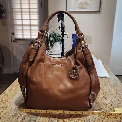 New Michael Kors Large Bedford Brown Leather Hobo Brass Trim • $22.80