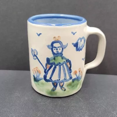 M A Hadley Hand Painted Art Pottery Girl In Dress Coffee Mug The End Signed • $20