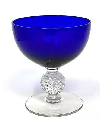 Morgantown Glass Co. Ritz Blue Golfball Claret Wine 4  • $24.99