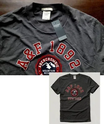 【New】 Abercrombie & Fitch Men's【A&F Logo MOUNTAIN RESCUE Tee】Dark Grey @Small • $24.95