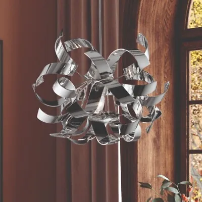 Pagazzi Lighting Lyndsay Large Pendant Light Shade Chrome PG14517 • £69