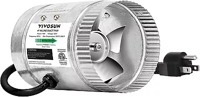 VIVOSUN Inline Fan 4  6  8  100 204 420 CFM Duct HVAC Exhaust  Fan Low Noise  • $28.99