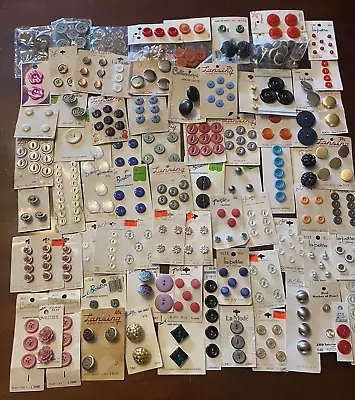 75 Cards +7 Packages Antique Vintage Buttons Most On Original Cards • $9.99