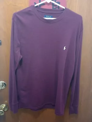 NWOT POLO RALPH LAUREN Men's Long Sleeve Thermal Pullover Shirt Size L- Maroon • $17