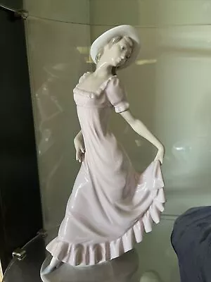 Vintage Nao LLADRO Porcelain Large Figurine Of Elegant Lady In Pink Dress(30cmH) • $125