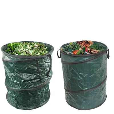 2x Garden Bag Tidy Waste Bags Bin Pop Up Reusable Sack Farm Leaves Grass Cutting • £12.99