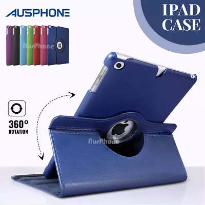 $10.95 • Buy 360 Rotate Smart Leather Case Cover For Apple IPad 9 8 7 6 / Air / Mini 6 / Pro