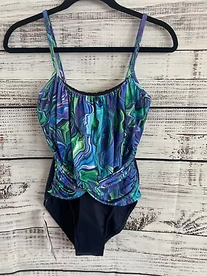 MAGICSUIT By MIRACLESUIT Blue One-piece SWIMSUIT Women's Size 8 NWT $156 • $59.99