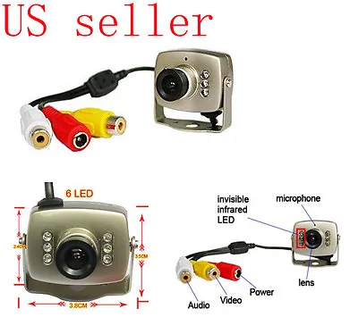6 IR Leds NIGHT VISION Hidden COMS Cam Wire Mini Micro CCTV Home Security Camera • $15.98