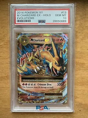 2016 Pokemon XY Evolutions M CHARIZARD EX HOLO Full Art 13/108 PSA 10 • $80