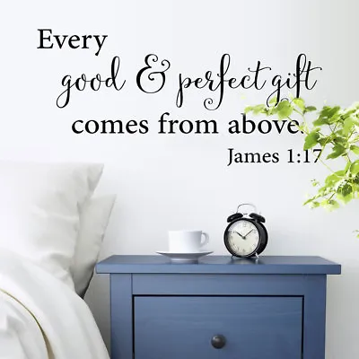 James 1;17 Christian Vinyl Wall Art Stickers Large Bible Quote Home Decoration • £7.63