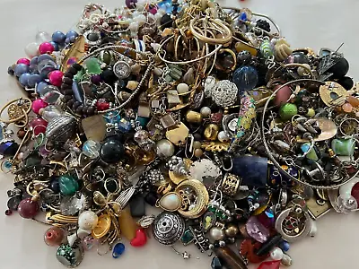 3 Lbs Pounds Vintage To Now Junk Broken Jewelry Lot For Art Crafts Repurpose • $16.95