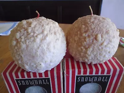 Lot 2 Vintage 6” Red Snowball Textured Colonial Candle Of Cape Cod Original Box • $7.99