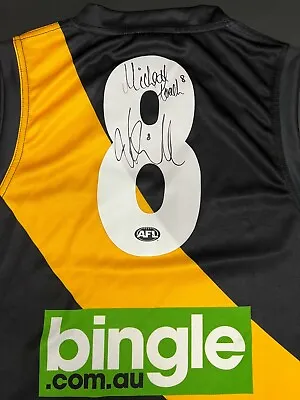 $295 • Buy Afl Richmond Tigers Jack Riewoldt & Michael Roach Hand Signed Guernsey Jumper