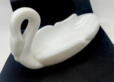 Vintage Milk Glass Swan Dish Translucent Candy Nut Soap What-not Approx 8”x4”x8” • $28