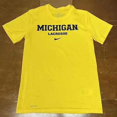 Michigan Wolverines Shirt Mens Small Yellow Short Sleeve Dri Fit Athletic Cut • $22.95