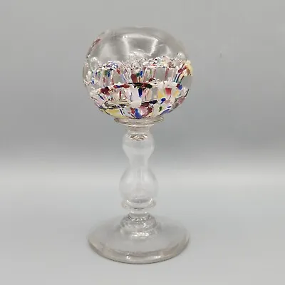 Antique Millville Wig Holder Footed Paperweight Pedestal Tutti Frutti Art Glass • $229.95