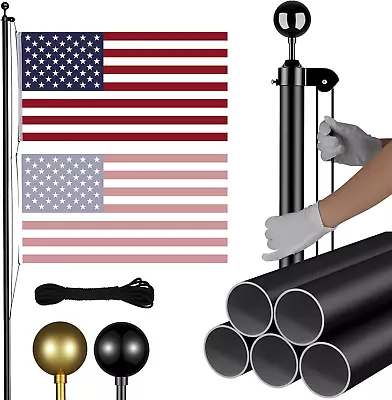 20 FT Sectional Flag Pole For Outside IngroundHeavy Duty Aluminum Flag Poles US • $94.90