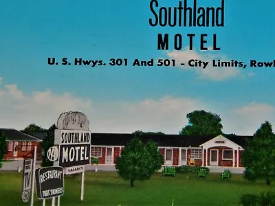 Vintage PostcardROWLANDNCSouthland Motel & Restaurant Metal Furniture To CT • $3.50