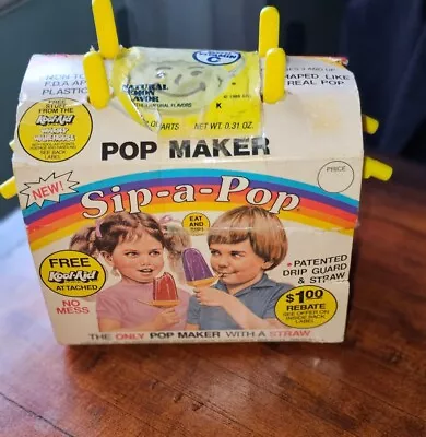 Vintage Kool-Aid Sip-a-Pop Frozen Popsicle Maker 1980s Straw Packet Of Lemon • $19.19