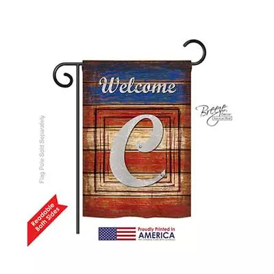 Breeze Decor 80107 Patriotic C Monogram 2-Sided Impression Garden Flag - 13 X... • $23.22