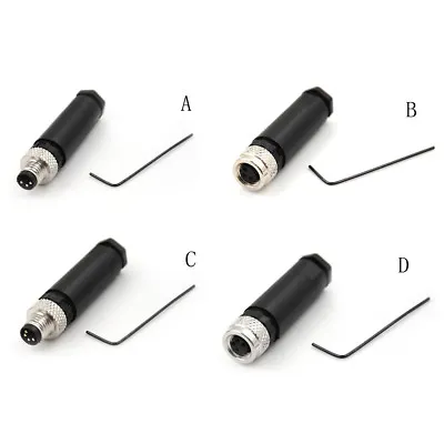 Sensor Connector M8 Male Female Screw Threaded Plug Coupling 3 4 Pin A TypeEX_`h • $7.78
