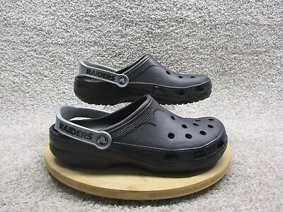 LA Raiders Crocs Adult Extra Large XL W 12-14 M 10-11 Black RARE NFL EC • $99.99