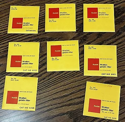 $200 • Buy Kodak Wratten Gel Filter 3 X3 . Neutral Density (0.1 To 4.0 ND) Set Of 8