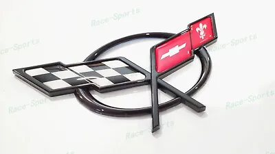 1PC Black Rear Deck Lid Cross Flags Emblem Badge Fit For 1997-2004 C5 Corvette • $19.80