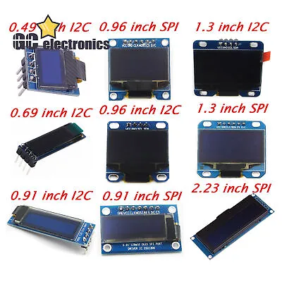 0.49/0.69/0.91/0.96/1.3/2.23 Inch OLED Display Module IIC I2C Screen For Arduino • £2.67