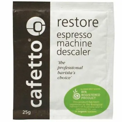 CAFETTO Restore Coffee Expresso Machine Descaler Equipment Cleaner 25g Sachet • $3.94